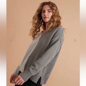 Marine Layer Color Block oversized v neck sweater